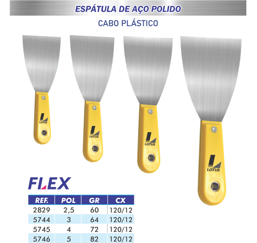  Espátula Aço Polido Flex - Lotus