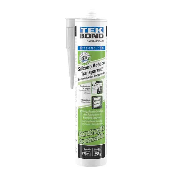Silicone Acético Construção 256G Transparente - Tekbond
